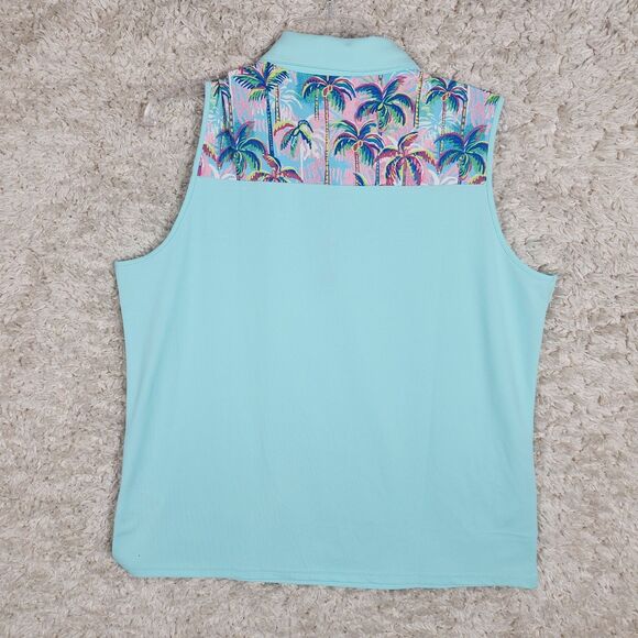 Stella Parker Golf Collection Polo Shirt Womens XL Palm Tree Sleeveless Top - Picture 6 of 9